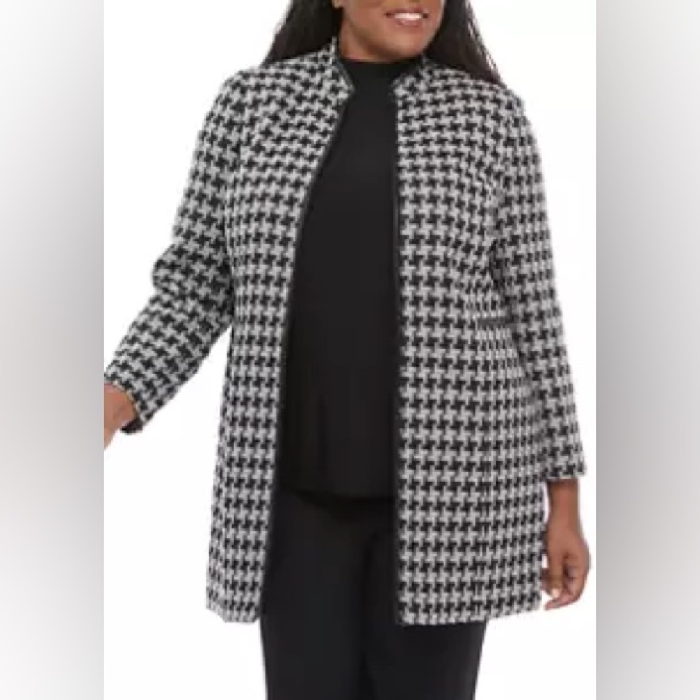 Kasper Crown Jewels houndstooth topper jacket